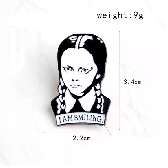 Wednesday Addams “I Am Smiling “ Enamel Pin - Picture 3 of 3